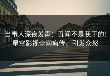当事人深夜发声：丑闻不是我干的！星空影视全网疯传，引发众怒