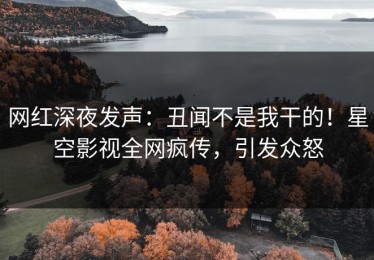 网红深夜发声：丑闻不是我干的！星空影视全网疯传，引发众怒