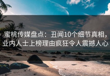 蜜桃传媒盘点：丑闻10个细节真相，业内人士上榜理由疯狂令人震撼人心