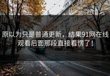 原以为只是普通更新，结果91网在线观看后面那段直接看愣了！