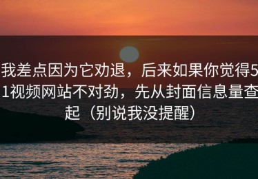 我差点因为它劝退，后来如果你觉得51视频网站不对劲，先从封面信息量查起（别说我没提醒）