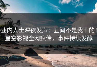 业内人士深夜发声：丑闻不是我干的！星空影视全网疯传，事件持续发酵